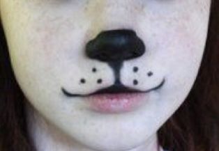 Calico Cat Makeup, Puppy Face Makeup, Kitty Makeup, Puppy Liner Alt Makeup, Basic Cat Makeup, Puppy Makeup, Makeup Ideas Halloween, Alt Puppy Eyeliner, Halloween Kitty Face Make Up