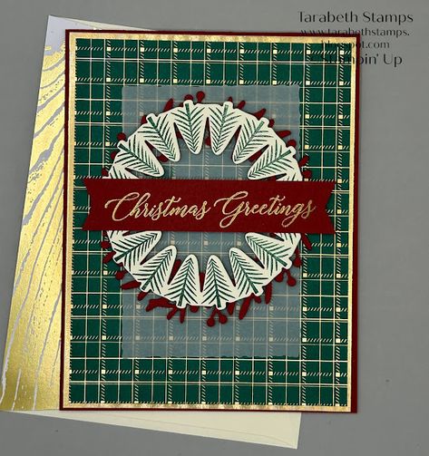 Stampin Up Wishes All Around Cards, Stampin Up Wishes All Around, Wishes All Around Stampin Up Cards, Round We Go Stampin Up Cards, Christmas Card Easy, Nativity Christmas Cards, Wreath Cards, Christmas Greetings Card, Christmas Classics