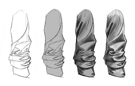 How to Draw Folds in Clothing and Fabric, a Step-by-Step Tutorial – GVAAT'S WORKSHOP Zig Zag Folds Drawing, Dress Wrinkles Drawing, Cloth Wrinkles Drawing, Dress Shadow Drawing, Black Clothes Reference, Cloth Folds Drawing, How To Shade Folds In Clothes, Drawing Fabric Tutorials, Cloth Drawing Tutorial