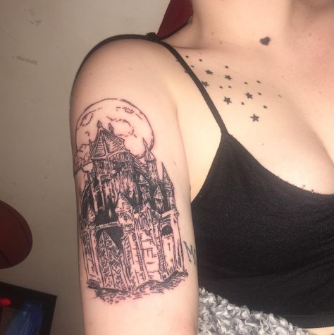 Castles Tattoo, Castle Tattoo, Sick Tattoo, Healing Tattoo, Tattoo Style Drawings, Line Work Tattoo, Black Ink Tattoos, Feminine Tattoos, Cover Up Tattoos