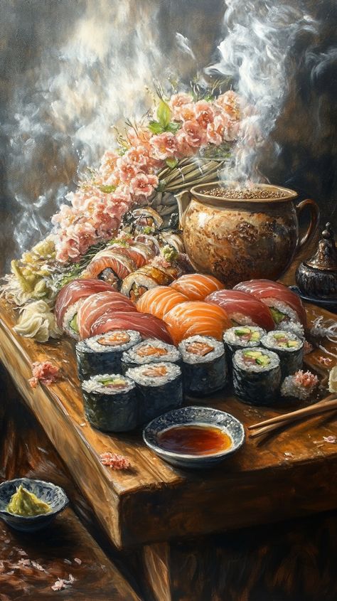 Sushi Painting, Sushi Art, Body Art, Art