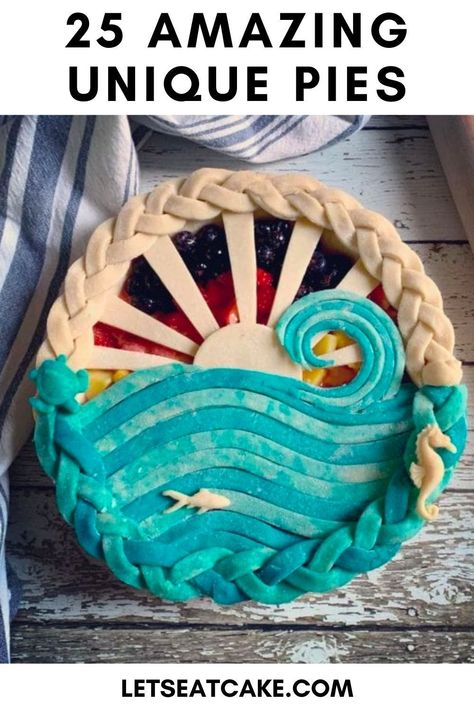 Savory Pie Recipes, Pretty Pie Crust, Fancy Pie Crust, Pie Crust Art, Inspired Taste, Creative Pies, Birthday Pies, Pie Game, Recipes To Bake