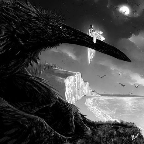 Strange Dream, Sea Beast, Dark Creatures, October 4th, Raven King, Cosmic Horror, Alien Concept Art, Monster Concept Art, Dark Art Drawings