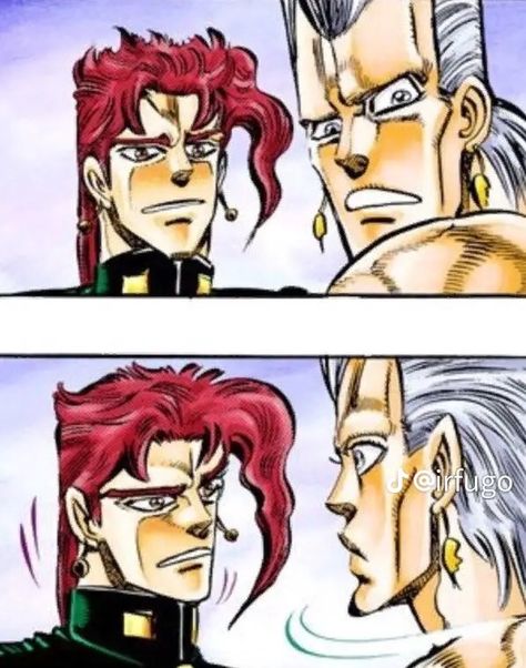 Kakyoin And Polnareff, Jean Pierre Polnareff, Jojo Stardust Crusaders, Kakyoin Noriaki, Jjba Memes, Jojo's Adventure, Stardust Crusaders, Jojo Art, Jojo Parts