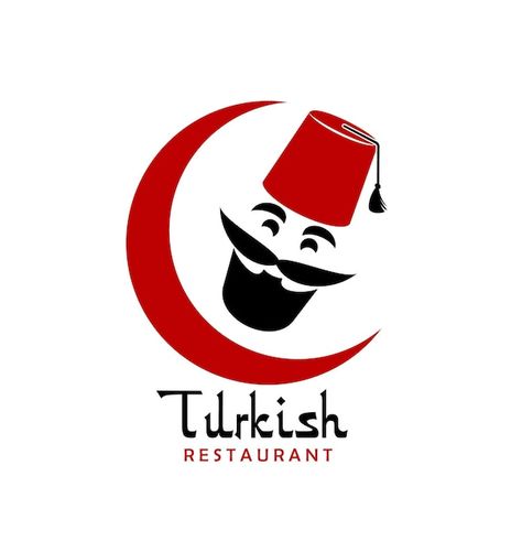 Mustache Logo, Chef Vector, Fez Hat, Black Mustache, Turkish Restaurant, Grill Food, Chef Logo, Man Cooking, Food Restaurant