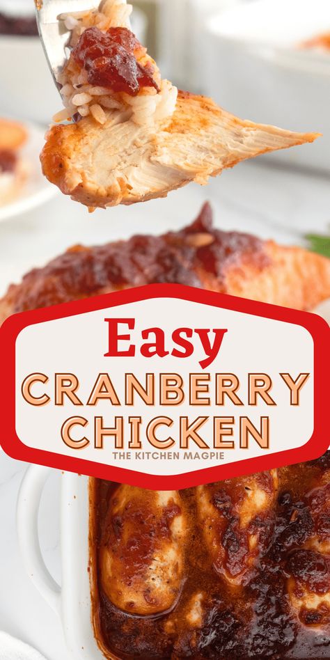 Cranberry Chicken Cranberry Chicken Breast, Easy Cranberry Chicken, Cranberry Baking, Canned Cranberries, Chicken Fricassee, Cranberry Chicken, Glazed Chicken, Cranberry Recipes, Chicken Dishes Recipes