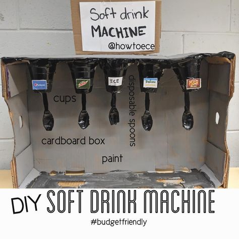 DIY SOFT DRINK MACHINE 🥃  Age Walker Learning, Drink Machine, Soda Machine, Soda Machines, Ice Cup, Drinks Machine, Machine Age, Playroom Ideas, Program Ideas