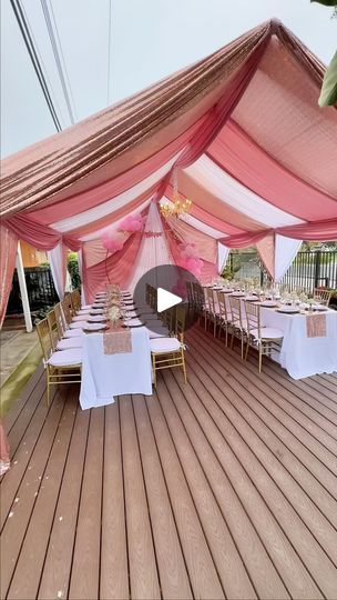 21K views · 1.2K reactions | Correct Tent Size 👇🏽
.
The answer is 14x20 the reason I said I bet you couldn’t answer is because it’s really difficult to measure with just a video or photo. Sending your event address along with the picture or video helps your vendor better estimate what size tent fits your space 😁. 
.
The best way though would be to get the measuring shoes I mean tape out and measure the clear space you have avoiding trees and objects in the way. Or if you’re not handy with a measuring tape ask your vendor if they offer a measuring service, we do 🙌🏽.
.
#tent #draping #babyshower | Party Powers | Event Rentals, Tent Draping, Balloons & More | partypowersinc · Original audio Inside Tent Set Up, Tables Under Tent, How To Drape A Tent With Fabric, 20x30 Tent Layout With Tables, Tent Draping, Outfitter Tent, Babyshower Party, Party Setup, Tent Decorations