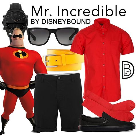 💪🏼 #mrincredible #theincredibles #pixar #disneybound || 💛 @leslieakay • • • #menswear #disney #disneybounder #disneybounding #disneyland… Disney Inspired Outfits For Men, Disneybound Outfits Men, Disney Bounding Men, Pixar Disneybound, Vans Belt, Disneybounding Ideas, Amazon Sunglasses, Disneybound Ideas, Disney Bound Outfits Casual