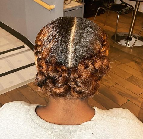 Braided Hairstyles For Black Women Two French Braids, French Braid For Black Women, Two Big French Braids, French Braid On Natural Hair, Large French Braids, Natural Two Braids Hairstyle, Two French Braids Natural Hair, 2 Long French Braids Black Hair, 4 French Braids Black Hair