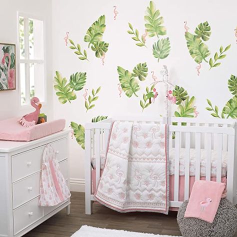 Flamingo Nursery, Tropical Flamingo, Dust Ruffle, Flamingo Pink, Crib Bedding, Bedding Set, Flamingo, Coral, Nursery