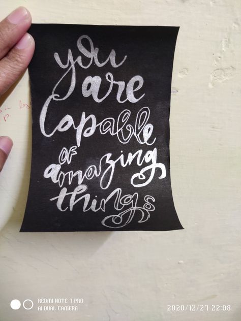 You are capable of amazing things wall quote on black paper using glitter pen Happy Quote, Glitter Pens, Black Paper, Wall Art Quotes, Wall Quotes, Happy Quotes, Art Quotes, Amazing Things, Chalkboard Quote Art