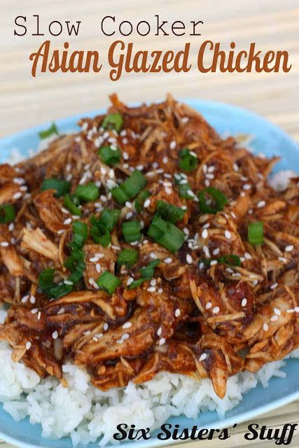 Asian Glazed Chicken, Slow Cooker Asian Chicken, Slow Cooker Asian, Chicken Cooker, Six Sisters Stuff, Six Sisters, Glazed Chicken, Crockpot Dishes, Crockpot Cooking