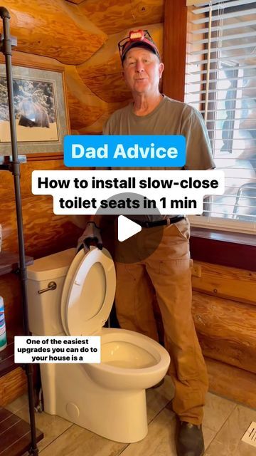 Dad Advice From Bo on Instagram: "Feels like luxury and the only downside is you’ll find yourself accidentally slamming toilet seats in public restrooms because you get so used to soft-close. 

How to install your own toilet seats or how you switch out your toilet seats. 

(I’m not a birthday guy but Emmy did show me your comments and is forcing me to acknowledge them. Love you all)

Love, Dad" Dad Advice, Toilet Seats, Public Restroom, All Love, Find Yourself, Toilet Seat, Show Me Your, Love You All, Show Me