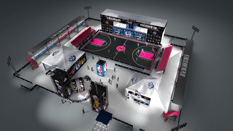 2016 NBA Five on Behance Exhibitions Ideas, Activation Booth, Interactive Art Installation, Boxing Ring, Beach Events, Exhibition Booth Design, Interactive Art, Exhibition Booth, Old Doors