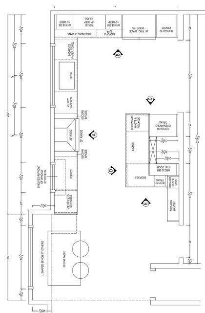 Baker's Kitchen - Floor Plan - by Haus Interior Design | Houzz Outdoor Kitchen Floor Plans, Bakers Kitchen Design, Bakery Layout Floor Plans, Bakers Kitchen Design Baking Station, Bakery Kitchen Layout Floor Plans, Restaurant Kitchen Layout Plan, Bakery Floor Plan, Restaurant Kitchen Design Layout, Restaurant Kitchen Plan