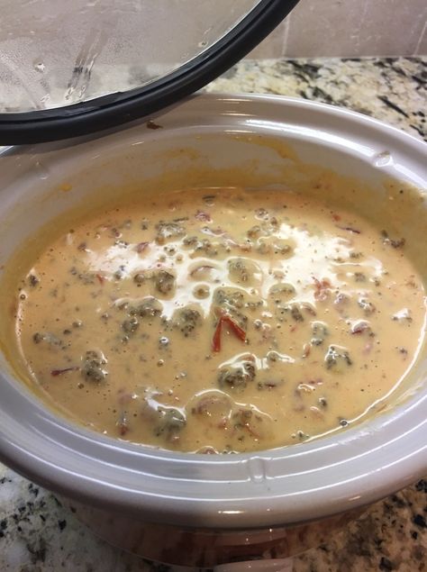 Sausage And Cheese Dip, Cheese Dip Recipes Crockpot, Sausage Queso, Cheese Dip Crock Pot, Sausage Cheese Dip, Dip Recipes Crockpot, Small Crock Pot, Dips Recipes, Jimmy Dean Sausage