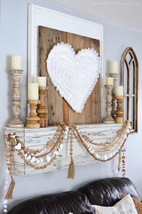 Decorating Home For Valentines Day, Elegant Boho Decor, Modern Farmhouse Valentines Decor, Valentine Fireplace Mantel, Valentines Fireplace Decor, February Mantle Decor, Valentines Mantle Decor Farmhouse, Elegant Valentines Decor, Valentine’s Day Mantel Decor