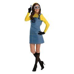 Minion Costume For Women, Adult Minion Costume, Female Minion, Minion Dress, Despicable Me Costume, Minion Costume, Blue And Yellow Dress, Minion Halloween, Minion Costumes