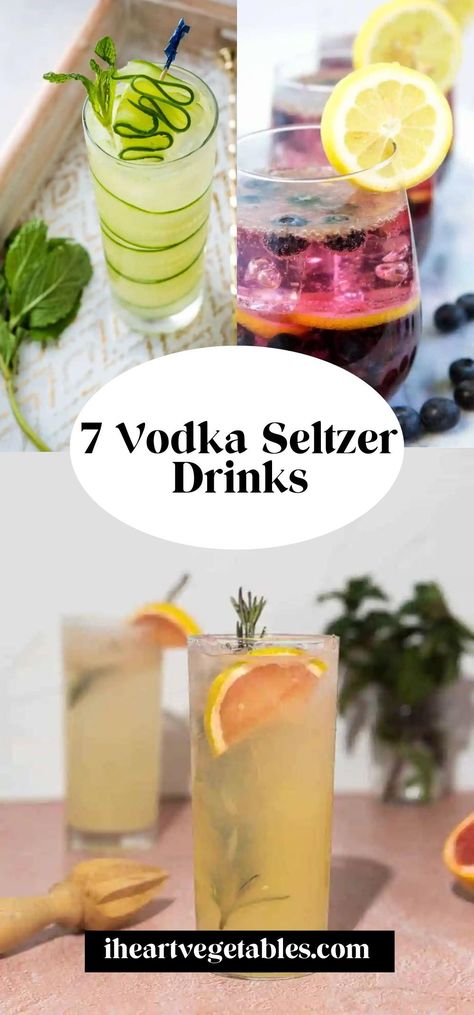 If you’re looking for a simple way to elevate a vodka and seltzer, try one of these simple drink recipes! All of these drinks are made with vodka, seltzer, and a few other ingredients to elevate your cocktail to the next level. Cheers! Cocktails With Seltzer, Vodka Soda With Lime, Vodka Seltzer Drinks, Grapefruit Vodka Drinks, Simple Drink Recipes, Lemon Vodka Drinks, Blueberry Cocktail, Grapefruit Vodka, Cucumber Vodka