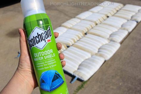 How To Clean Outdoor Cushions, Clean Outdoor Cushions, Outside Cushions, Clean Patio, Cushions Uk, Porch Chairs, Camping Hacks Diy, Porch Light, Patio Pillows