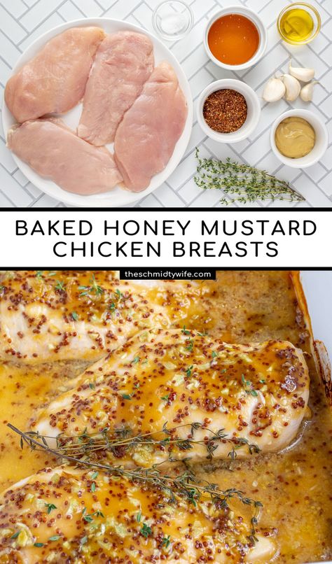 Mustard Sauce For Chicken, Honey Mustard Chicken Marinade, Baked Chicken Breast Recipes, Honey Chicken Breast, Mustard Marinade For Chicken, Baked Honey Mustard Chicken, Honey Mustard Chicken Breast, Mustard Chicken Breast, Honey Dijon Chicken