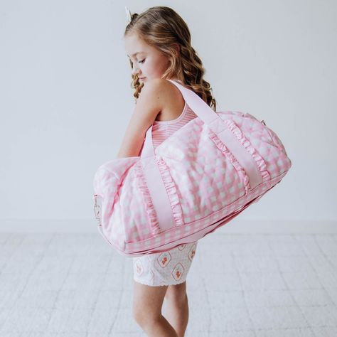 From patchworks and florals to pretty pink check, we’ve got the perfect duffle bag for all your girls! ⁠On sale now for a limited time!⁠ ⁠ sweethoneyclothing.com/collections/kids-duffle-bags Man Swimming, Monogram Letters, Material Design, Embroidered Design, Pretty Pink, Pretty In Pink, Limited Time, Zipper Pocket, Flamingo