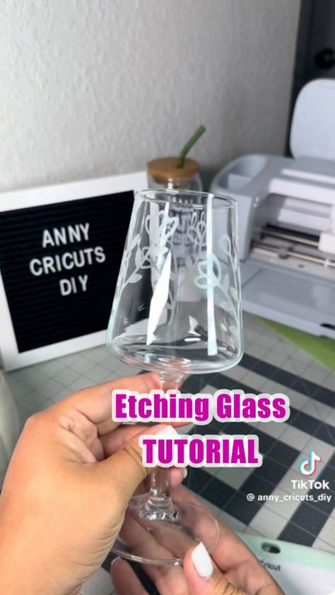 Cricut Tips, Ideas, Hacks & DIY Projects | Excited to share this quick reel on how to use the Cricut machine for glass etching 🌟! A huge shoutout to @anny_cricuts_diy for crafting... | Instagram Personalized Glassware, Cricut Tips, Cricut Tutorials, Cricut Machine, Cricut Creations, Stencil Art, Hacks Diy, Craft Business, Glass Etching