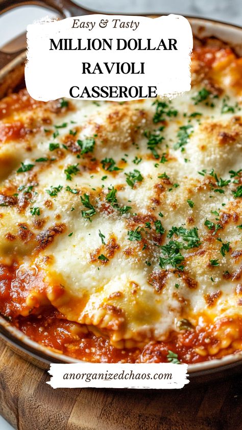 Million Dollar Ravioli Casserole Small Ravioli Recipes, Dinner Recipes For Family Pasta Meal Ideas, Million Dollar Ravioli Casserole Pioneer Woman, Italian Family Dinner Recipes, Million Dollar Ravioli Casserole Recipe, Pasta Large Crowd, Modern Italian Recipes, Crock Pot Ravioli Casserole, Dinner Ideas Ravioli