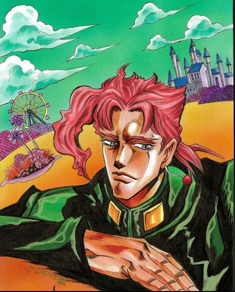 Kakyoin Noriaki, Stardust Crusaders, Stardust, Green, Hair, Art