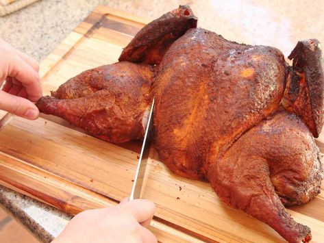 The Food Lab's Step-by-Step Guide to Smoking a Turkey Half Chicken Recipes, Turkey Food, Smoked Turkey Recipes, Yellow Mustard Seeds, Kettle Grills, Franklin Bbq, Half Chicken, Electric Smoker, Food Lab