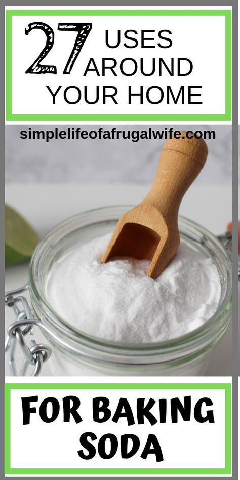 Baking soda is frugal, non-toxic, and very versatile. You can use it in a variety of ways around your home. Check out 27 uses for baking soda that you can try out! Baking Soda Cleaner, Uses For Baking Soda, Baking Soda Shampoo Recipe, Baking Soda For Hair, Baking Soda Benefits, Baking Soda Water, Diy Deodorant, Baking Soda Vinegar, Baking Soda Uses