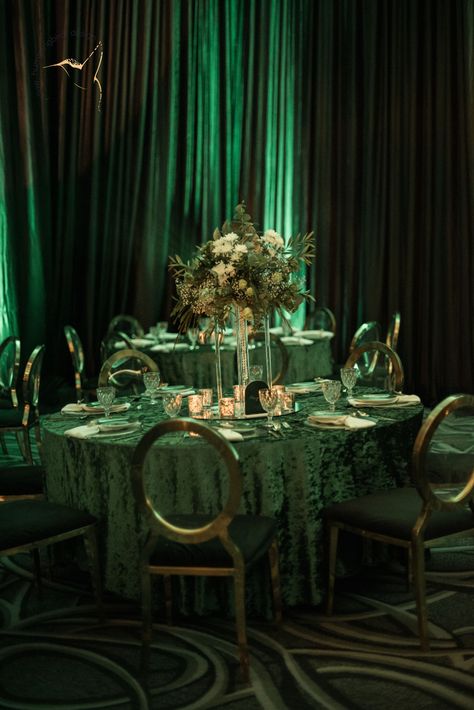 The New Emerald City Wedding Reception Emerald City Wedding, Green Event Decor, Emerald City Theme, Emerald City Party, Emerald Green Quinceanera Theme, City Wedding Reception, Green Quinceanera Theme, Emerald Green Wedding Theme, Forest Green Wedding