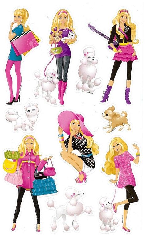 Barbie Stickers Printable, Stickers Drawing, Barbie Stickers, Barbie Theme Party, Barbie Printables, Barbie Drawing, Barbies Pics, Barbie Cartoon, Barbie Coloring