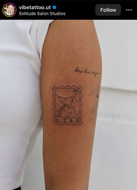 Postage Stamp Tattoo, Simple Arm Tattoos, Stamp Tattoo, Subtle Tattoos, Baby Tattoos, Sister Tattoos, Back Tattoos, Piercing Tattoo, Tattoo Inspo