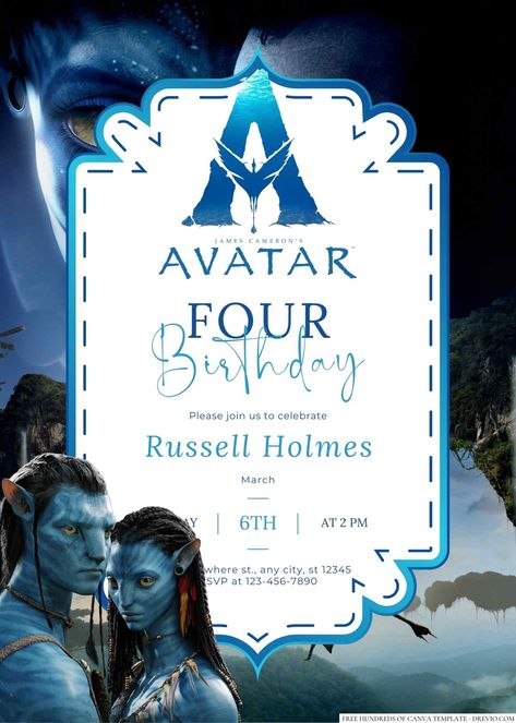 Let's Dance with Toruk Makto! It's Avatar Birthday Invitations Rock! Avatar Invitation, Toruk Makto, Avatar Birthday, Avatar Theme, Daisy Birthday, Free Avatars, Bday Invitations, Themed Drinks, Fourth Birthday