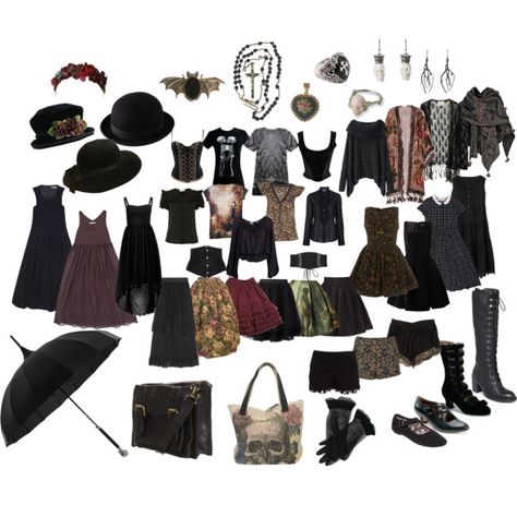 Hearth Witch Aesthetic Fashion, Capsule Wardrobe Witchy, Woodland Goth Aesthetic Outfits, Witchy Clothes Aesthetic Modern, Witch Capsule Wardrobe, Whimsigoth Capsule Wardrobe, Witchy Wardrobe Style, Witchy Capsule Wardrobe, Whimsy Gothic Outfit