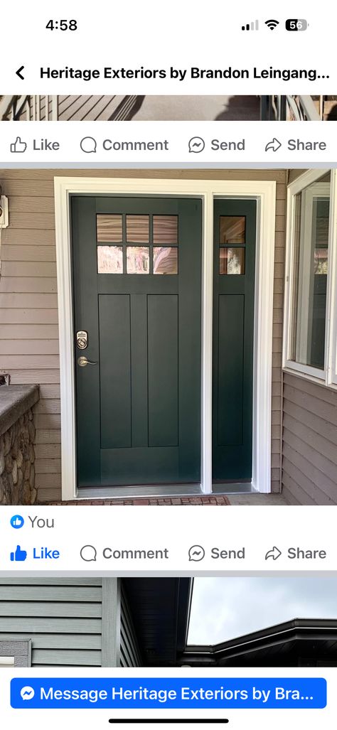 Dark Green Door Exterior, Dark Green Front Door, Dark Green Door, Green Front Door, Front Porch Inspiration, Porch Inspiration, Green Front Doors, Green Door, Farmhouse Decoration