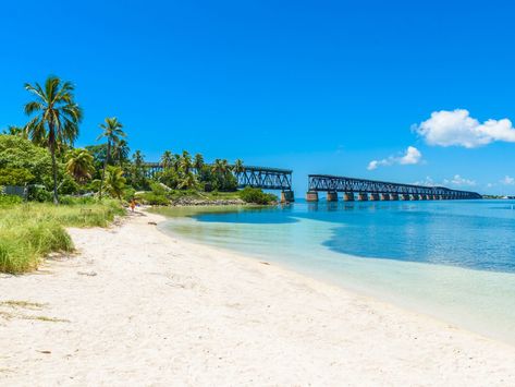 9 Hidden Beaches in Florida Locals Keep Secret | Jetsetter Keep Secret, Paradise Beaches, Bahia Honda State Park, Beaches In Florida, Florida Keys Beaches, Tropical Beach Houses, Dry Tortugas National Park, Jamaica Vacation, Beach Pink