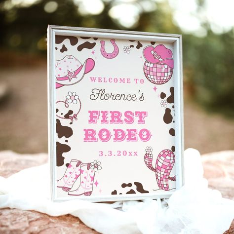 First Rodeo Cowgirl 1st Birthday party Welcome Cowgirl 1st Birthday Party, Cowboy 1st Birthday Party, First Rodeo Party, Cowgirl 1st Birthday, Wild West Birthday, Rodeo Birthday Parties, Rodeo Party, Rodeo Birthday, Birthday Party Design