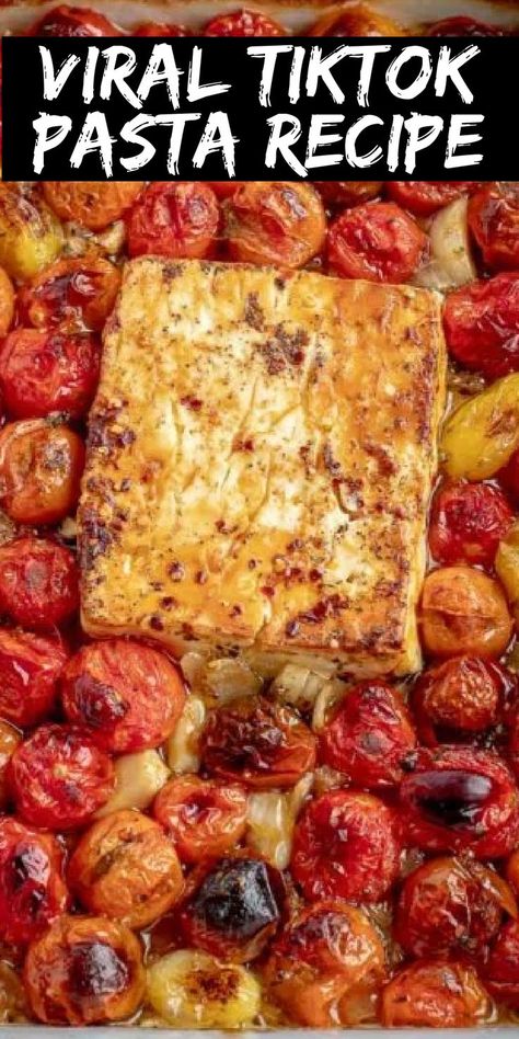 Tomato Pasta Bake, Roasted Tomato Pasta, Baked Feta Pasta, Feta Cheese Recipes, Cherry Tomato Recipes, Cherry Tomato Pasta, Baked Feta, Feta Recipes, Baked Tomatoes