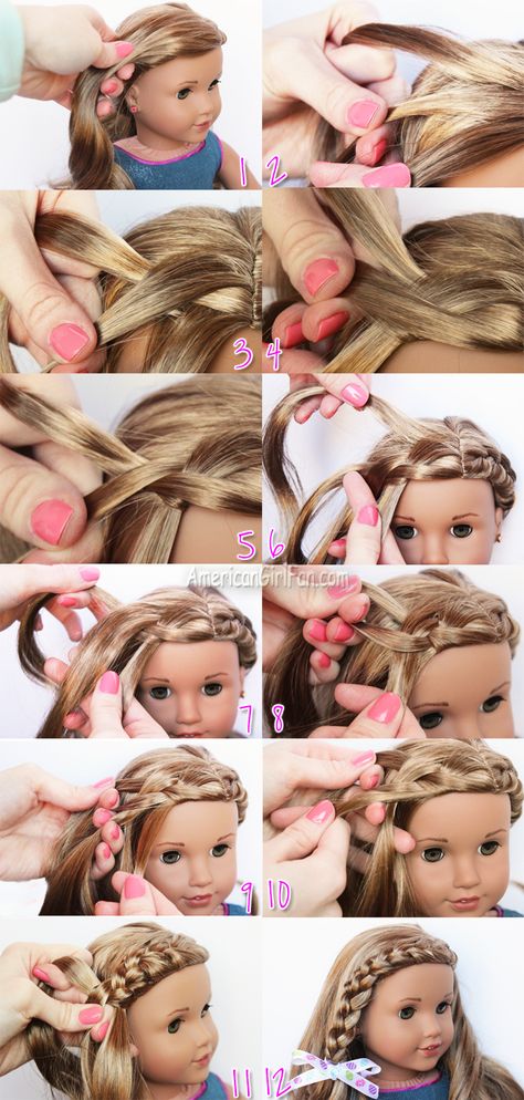 Steps on how to do the Braided Doll Hairstyle for Easter How To Style Doll Hair, How To Style Barbie Doll Hair, Doll Hair Styling, Cute Hairstyles For Dolls, Cute Hairstyles For Barbie Dolls, Cute Doll Hairstyles Easy, Hairstyles For Dolls With Long Hair, Doll Hair Ideas, Hair Styles For Dolls