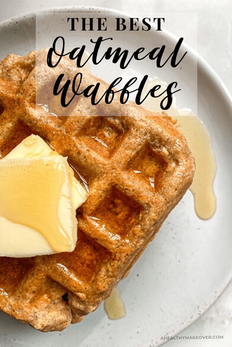 Oatmeal Waffle Recipe, Recipe Oatmeal, Oatmeal Waffles, Waffles Breakfast, The Best Oatmeal, Banana Waffles, Waffle Iron Recipes, Pancakes For Breakfast, Banana Oat Muffins