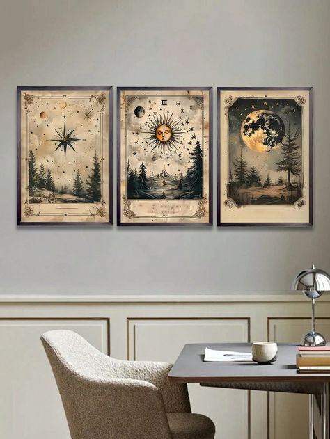 1/3Pcs, Canvas Printing Painting, Tarot Card Mural Art, Mysterious Sky Light Encounter Painting, Astrology Retro Art, Room Decoration Stuff, Wall Art Poster No Frame, Living Room Sofa Background Decor, Foyer Corridor Decor, Home Decor, Bedroom Decor, Bathroom Decor, Decor Room, Office Decor, School Decor, Art Gift, PVC Rigid Pipe Safety PackagingI discovered amazing products on SHEIN.com, come check them out! Corridor Decor, Office Decor School, Frame Living Room, Printing Painting, State Decor, Decor School, Retro Kunst, Sky Light, School Decor