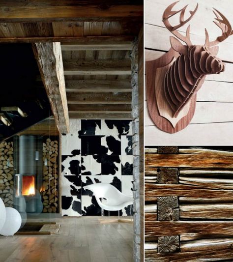 idées de décoration de style chalet de montagne rustique à touches modernes Chalet Chic, London Country, Chalet Interior, Mountain Home, Antonio Mora Artwork, Hotel, Art