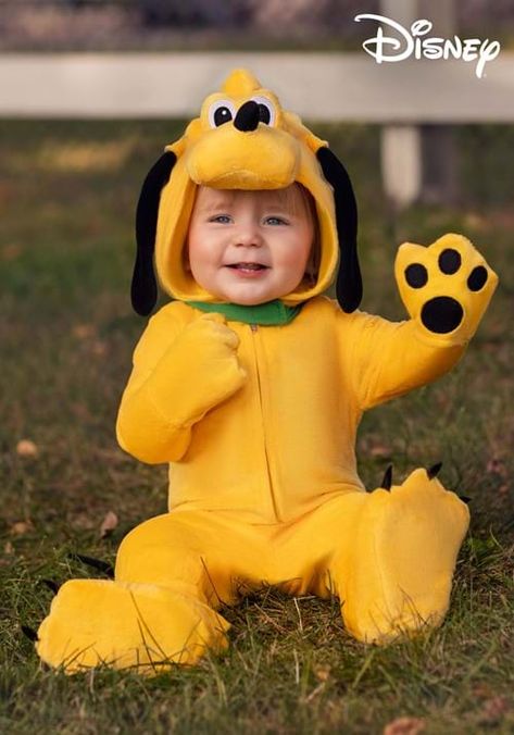 Disney Pluto Costume for Infants: Hooded jumpsuit with a pair of booties for an adorable look. Mickey Mouse Family Costume, 6 Month Old Halloween Costume, Baby Boy Costume Ideas, Mickey Mouse Toddler Costume, Baby Boy Halloween Costumes, Pluto Costume, Infant Halloween Costumes, Infant Costumes, Halloween Costumes For Toddlers