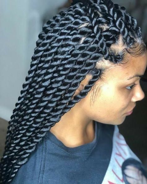 Medium Twist Braids, Rope Braided Hairstyle, Senegalese Twist Hairstyles, Long Box Braids, African Hair Braiding Styles, Twist Braid, Box Braids Hairstyles For Black Women, Braided Cornrow Hairstyles, Braids Hairstyles Pictures