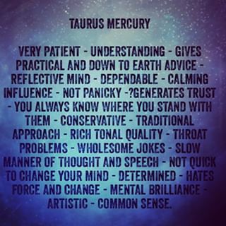 #taurus #taurusmercury #astrology #badastrology #starsigns #zodiac Mercury In Taurus, Mercury In Aquarius, Mercury In Pisces, Sun In Taurus, Mercury Sign, Relationship Astrology, Taurus Zodiac Facts, Taurus Quotes, Spiritual Journals