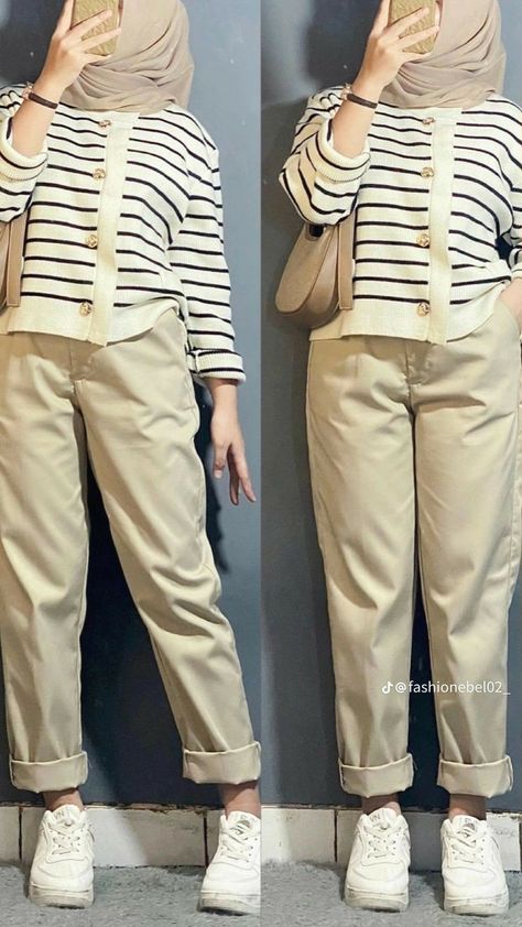 Outfit Baggy Pants Hijab, Outfit Celana Kulot, Outfit Kulot, Kuliah Outfit, Ootd Kulot, Mix And Match Outfits Hijab, Online Shopping Sites Clothes, Ootd Hijab Style, Stylish Outfits Casual