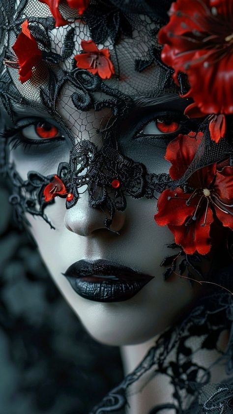 Gothic Vampire Women, Vampire Burlesque, Red Vampire Aesthetic, Wallpaper Gothic, Vampire Woman, Gothic Mask, Goth Bride, Woman Wallpaper, Dark Alice In Wonderland